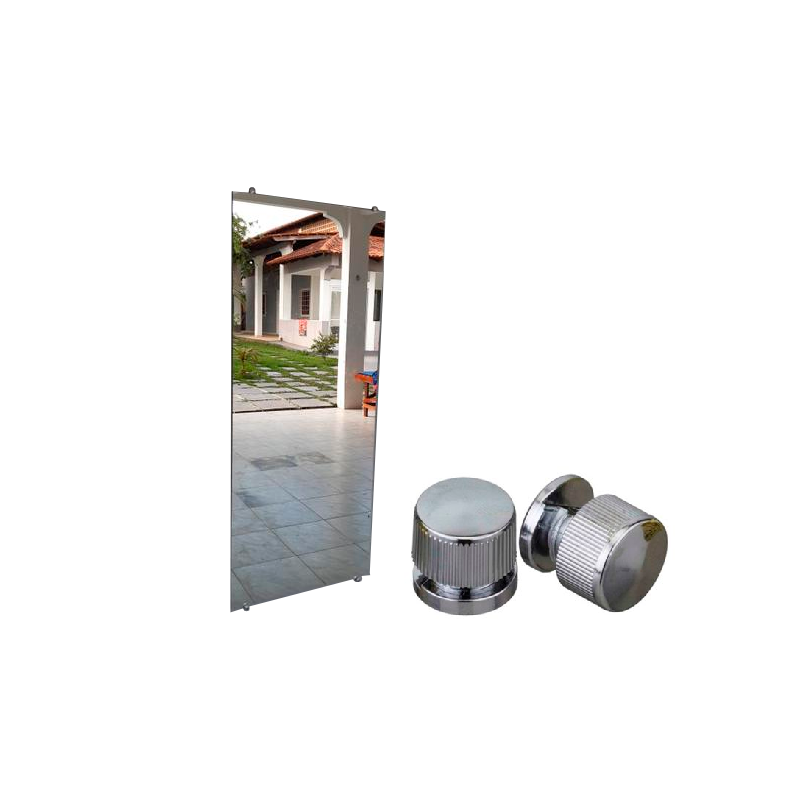 Espelho de Cristal 1,00m x 0,80cm x 4mm – com botão Frances para instalação