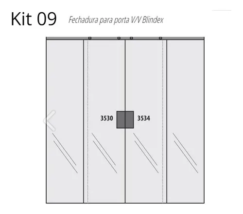 AL Kit 09 Fechadura Para Porta V/V Blindex 