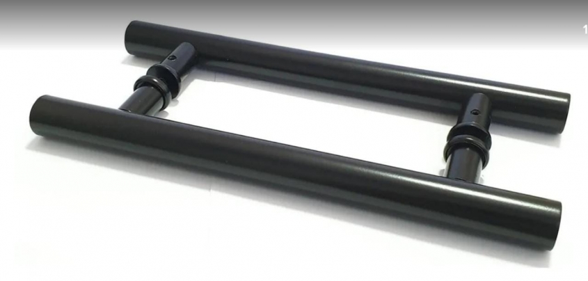 Puxador de Alúminio H para Porta de Vidro 400 mm entre Furo 300 mm
