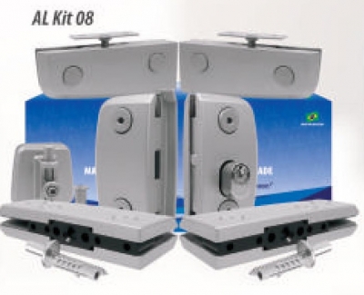 AL Kit 08 Porta Dupla Pivolante vidro 10mm e 8mm