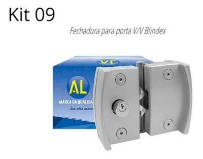 AL Kit 09 Fechadura Para Porta V/V Blindex 